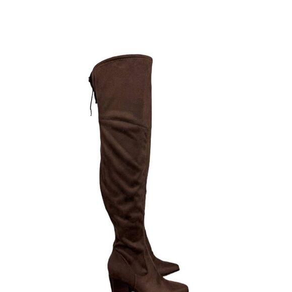 NWT MARC FISHER OKUN TALL HERLED BOOTS IN COLOR DARK BROWN WOMENS SIZE 7.5 - Picture 9 of 9